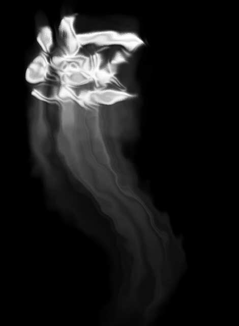Distorted image of a chinese symbol in motion